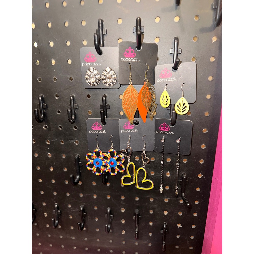 Paparazzi Accessories Earring Bundle 6 Pairs Beaded Flower Heart Leaf Rhinestone